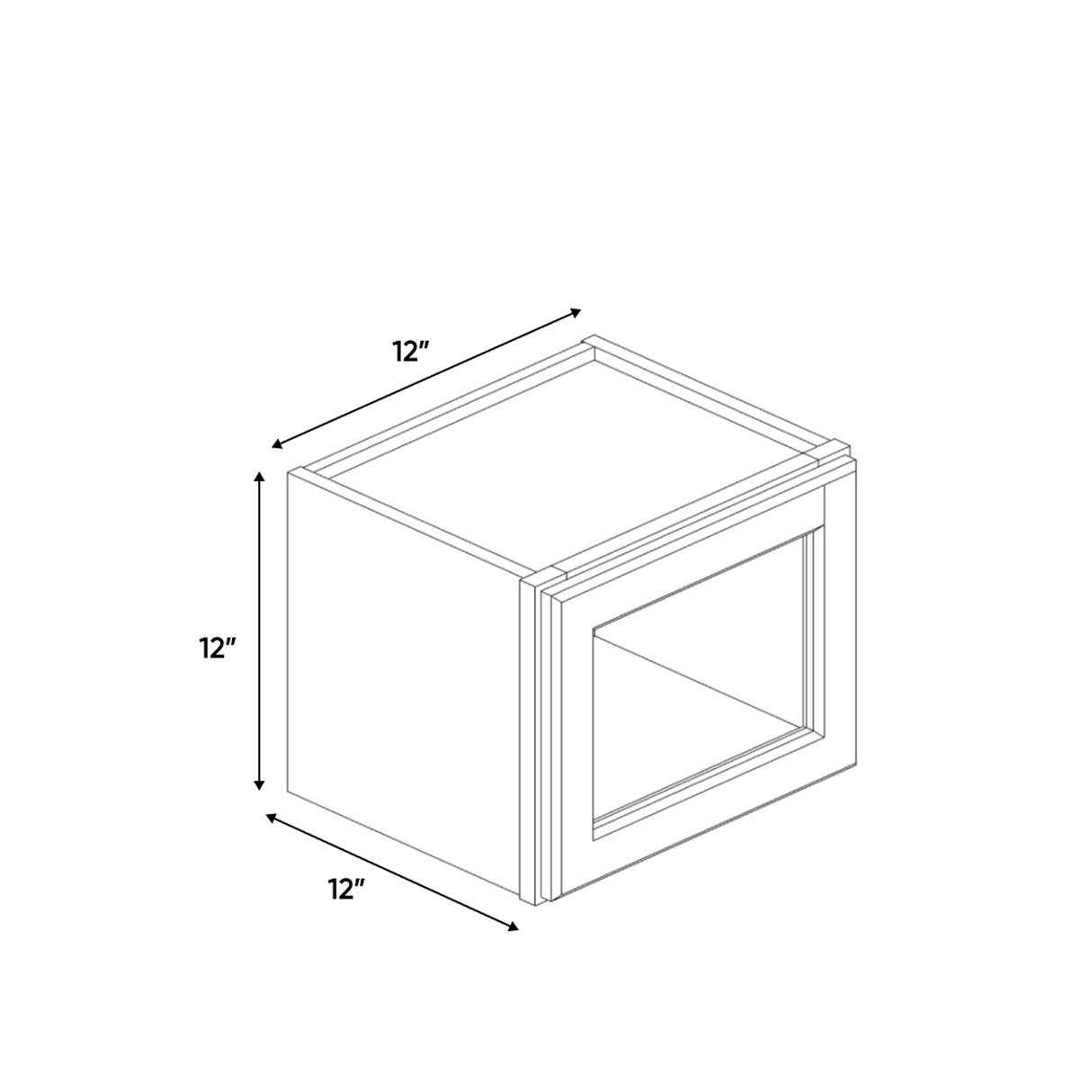 Avalon Ashen - 12 Inch Single Glass Door Wall Cabinet - 12" Width x 12" Height x 12" Depth