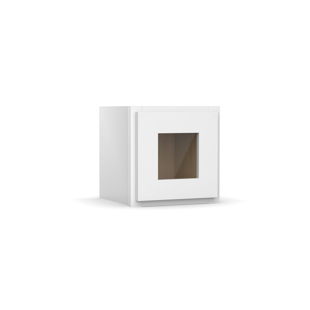 Liberty Shaker White Single Glass Door Kitchen Wall Cabinet - 12