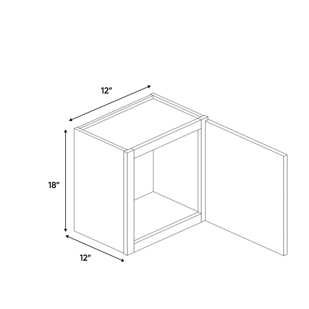 Essence Cemento - 12 Inch Height Single Door Wall Cabinet - 12