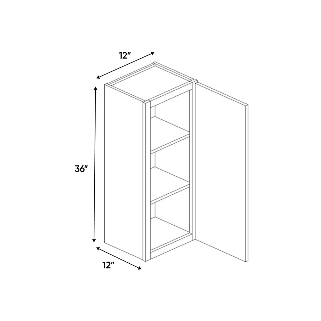 Windsor Ashen - 12 Inch Height Single Door Wall Cabinet - 12