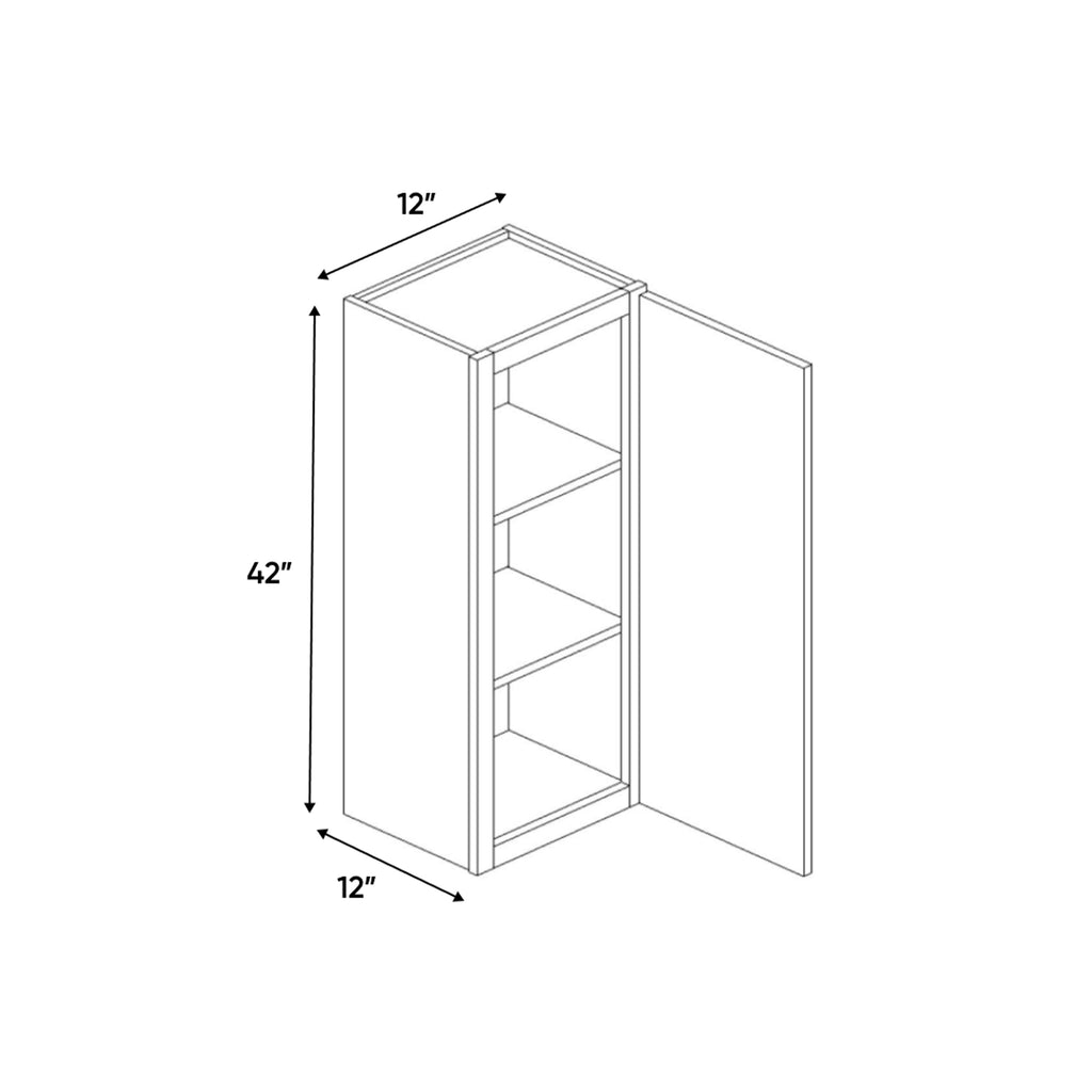 Portland Chestnut - 12 Inch Height Single Door Wall Cabinet - 12