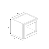 Avalon Ashen - 15 Inch Single Glass Door Wall Cabinet - 15" Width x 12" Height x 12" Depth