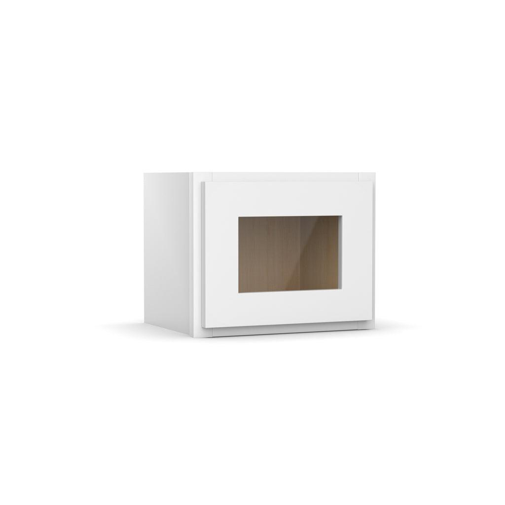 Liberty Shaker White Single Glass Door Kitchen Wall Cabinet - 12
