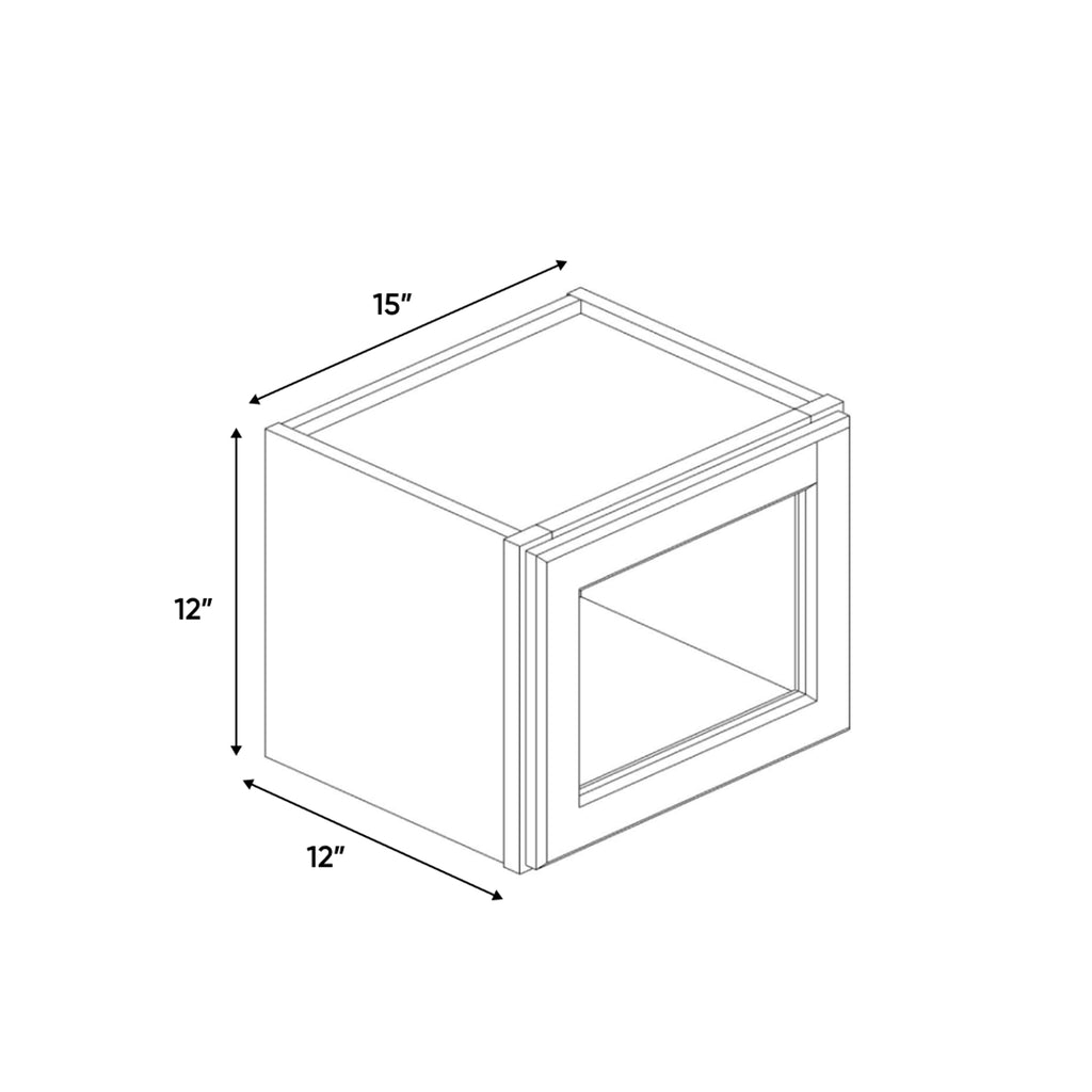 Slim Shaker Oatmeal - 15 Inch Single Glass Door Wall Cabinet - 15