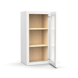 Liberty Shaker White - Single Glass Door Wall Cabinets - 30"H x 15"W x 12"D