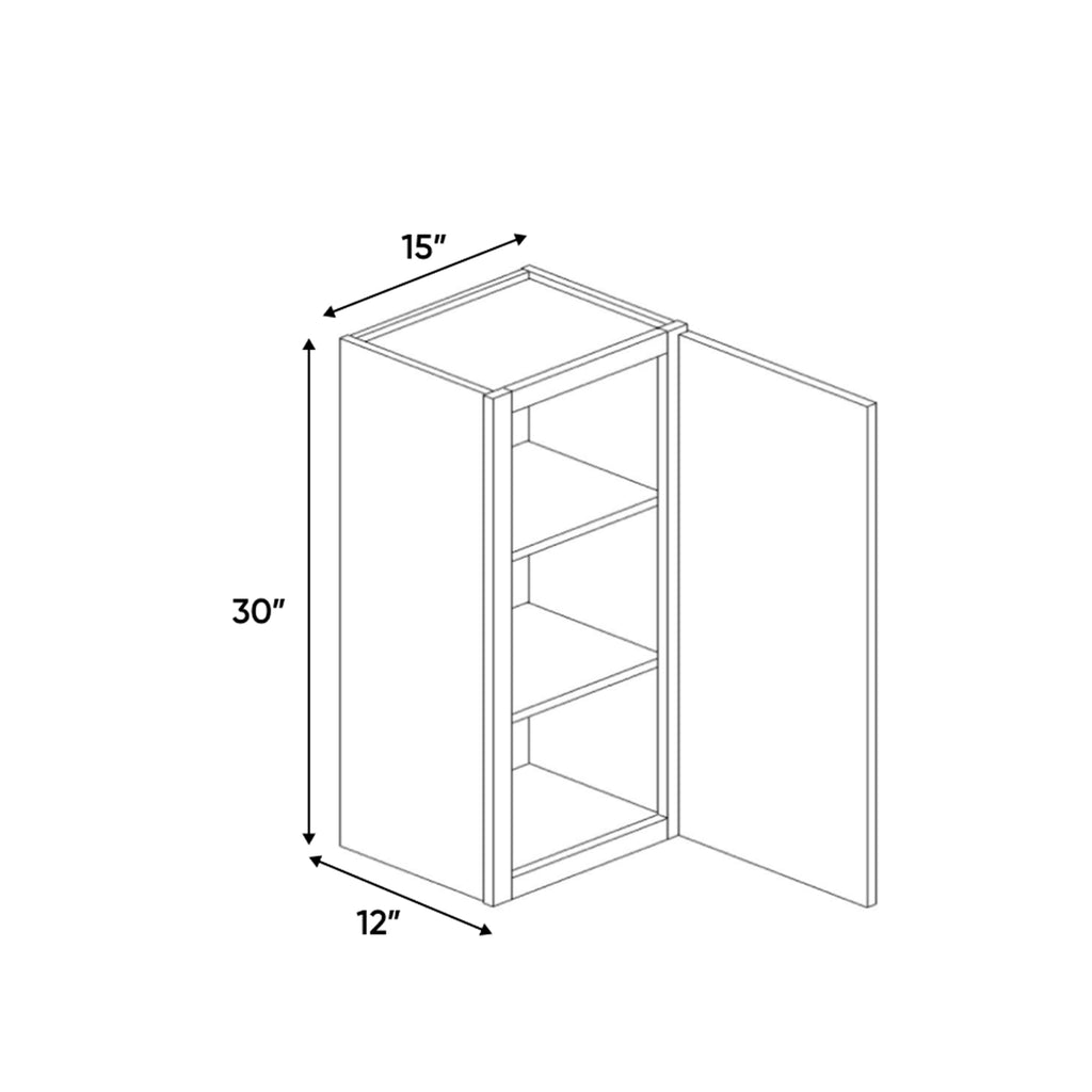Windsor Ashen - 15 Inch Height Single Door Wall Cabinet - 15
