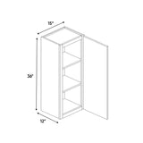 Atlas Blanco - 15 Inch Height Single Door Wall Cabinet - 15" Width x 36" Height x 12" Depth