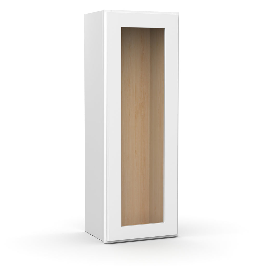 Liberty Shaker White Single Glass Door Kitchen Wall Cabinet - 42