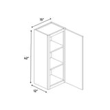 Liberty Shaker Rift - 15 Inch Height Single Door Wall Cabinet - 15" Width x 42" Height x 12" Depth