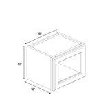 Arlington Oatmeal - 18 Inch Single Glass Door Wall Cabinet - 18" Width x 12" Height x 12" Depth