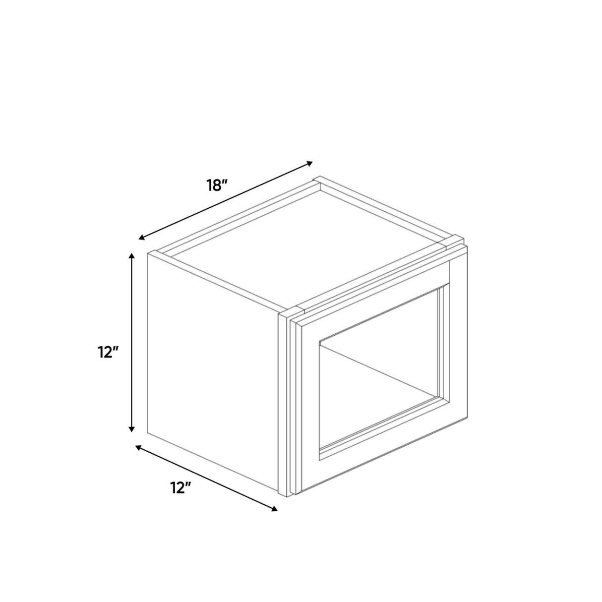 Slim Shaker Karamel - 18 Inch Single Glass Door Wall Cabinet - 18" Width x 12" Height x 12" Depth