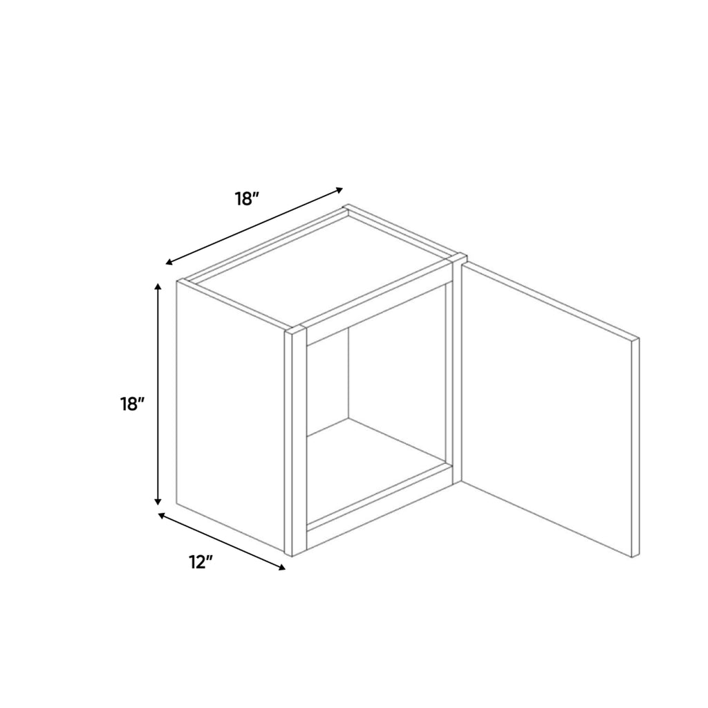 Belmont Grey - 18 Inch Height Single Door Wall Cabinet - 18