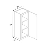 Essence Cemento - 18 Inch Height Single Door Wall Cabinet - 18" Width x 36" Height x 12" Depth