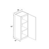 Essence Cemento - 18 Inch Height Single Door Wall Cabinet - 18" Width x 42" Height x 12" Depth