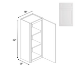 RTA - White Single - Door Wall Cabinet - 18"W x 42"H x 12"D