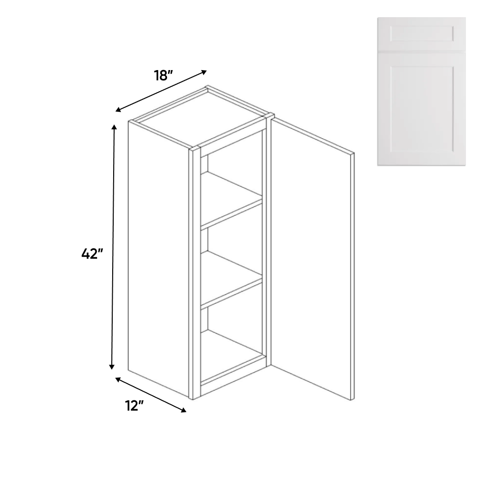 RTA - White Single - Door Wall Cabinet - 18