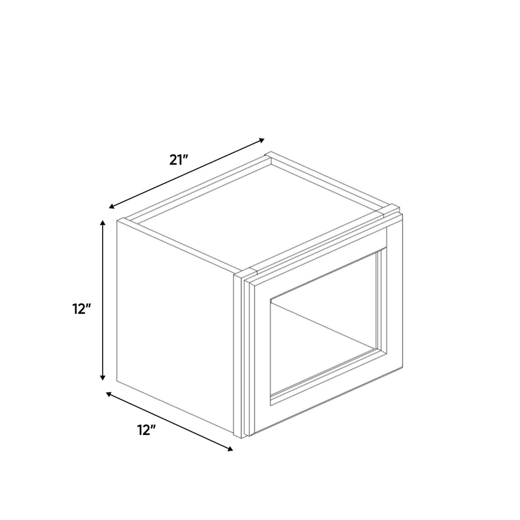 Newport Millstone - 21 Inch Single Glass Door Wall Cabinet - 21