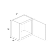 Liberty Shaker Rift - 21 Inch Height Single Door Wall Cabinet - 21" Width x 18" Height x 12" Depth