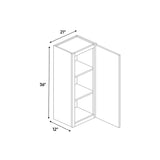 Portland Chestnut - 21 Inch Height Single Door Wall Cabinet - 21" Width x 36" Height x 12" Depth