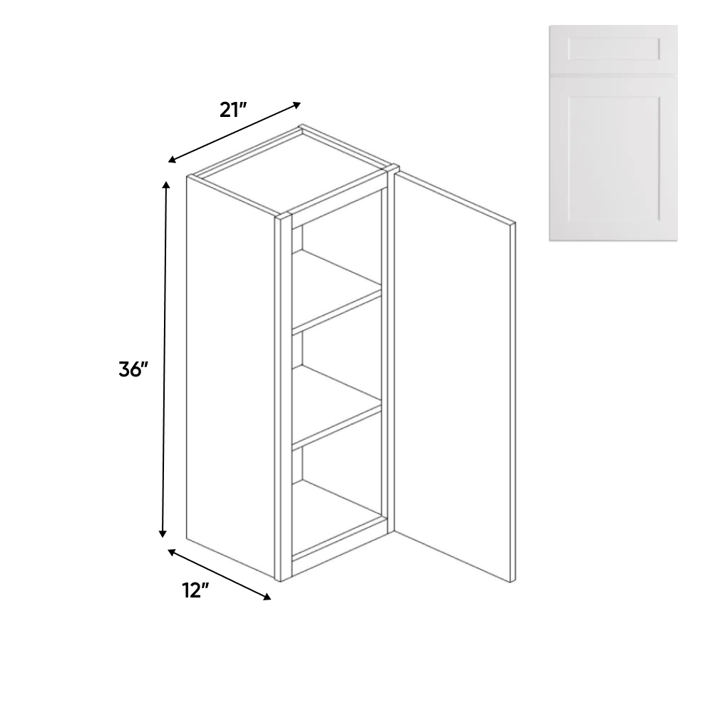 RTA - Liberty Shaker White - Wall Cabinets - Upper - 36"H x 21"W x 12"D
