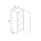 Atlas Blanco - 21 Inch Height Single Door Wall Cabinet - 21" Width x 42" Height x 12" Depth