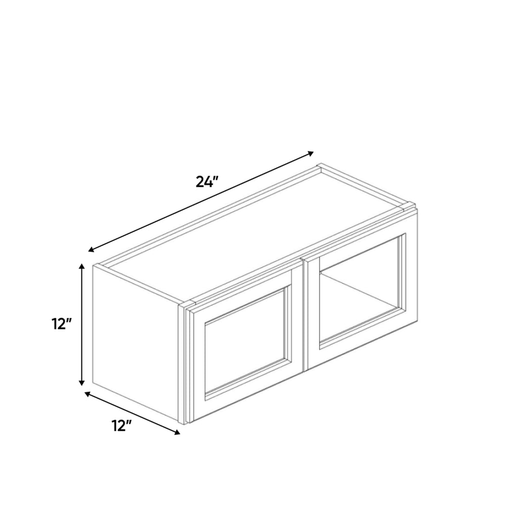 Windsor Ashen - 24 Inch Double Glass Door Wall Cabinet - 24