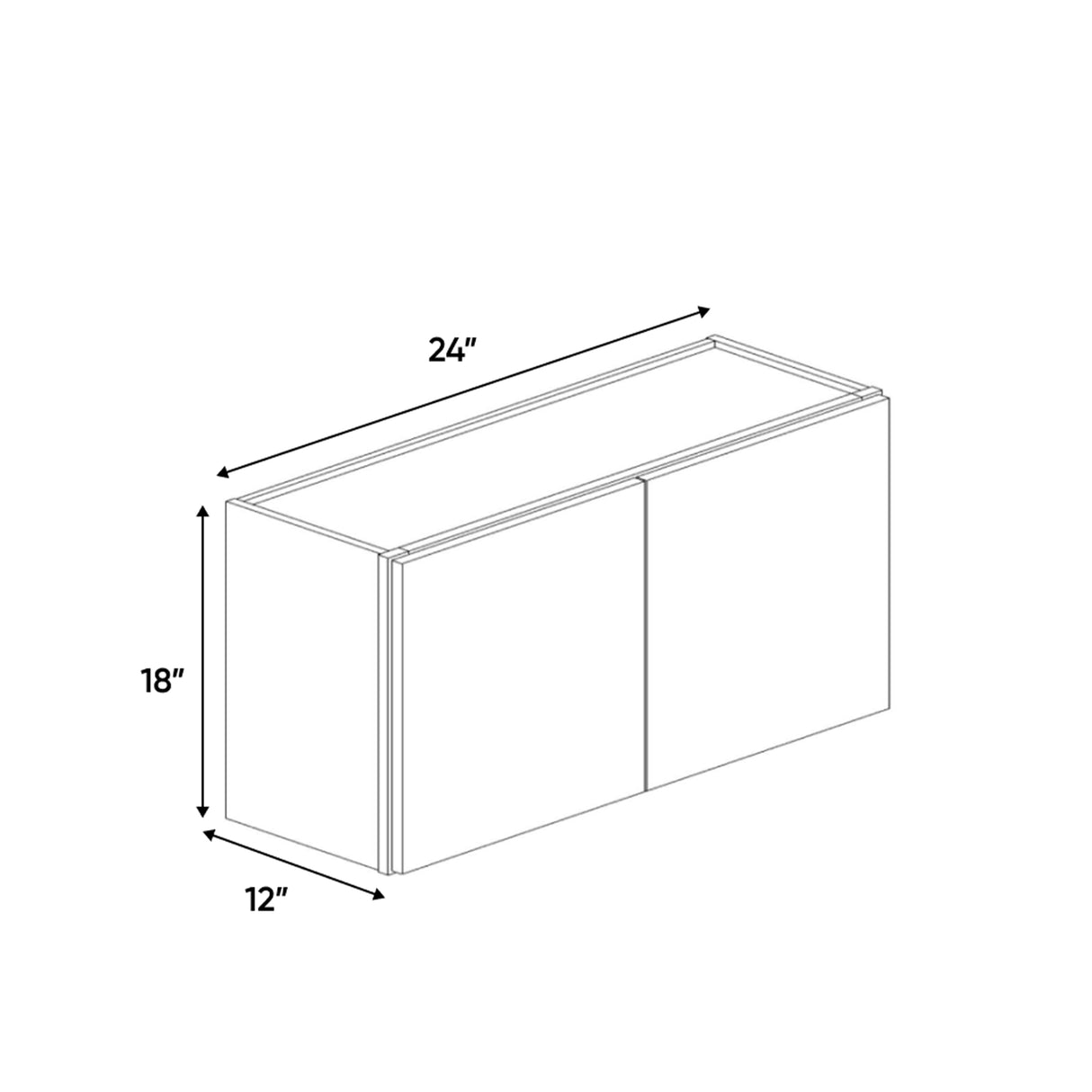 Avalon Ashen - 24 Inch Height Double Door Wall Cabinet - 24" Width x 18" Height x 12" Depth