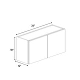 Avalon Ashen - 24 Inch Height Double Door Wall Cabinet - 24" Width x 18" Height x 12" Depth