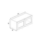 Newport Millstone - 27 Inch Double Glass Door Wall Cabinet - 27" Width x 12" Height x 12" Depth