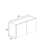 Liberty Shaker Grey - 27 Inch Height Double Door Wall Cabinet - 27" Width x 18" Height x 12" Depth
