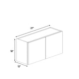 Sonoma White - 27 Inch Height Double Door Wall Cabinet - 27" Width x 18" Height x 12" Depth