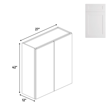 Shaker White - Double Door Wall Cabinet - 27