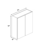 Liberty Shaker Rift - 27 Inch Height Double Door Wall Cabinet - 27" Width x 42" Height x 12" Depth