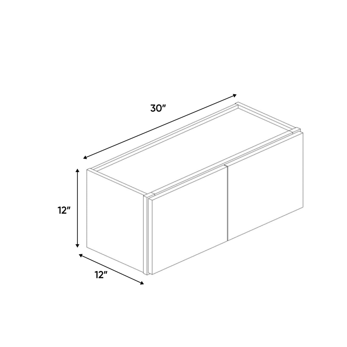 Liberty Shaker Rift - 30 Inch Height Double Door Wall Cabinet - 30" Width x 12" Height x 12" Depth