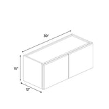 Liberty Shaker Blue - 30 Inch Height Double Door Wall Cabinet - 30" Width x 15" Height x 12" Depth