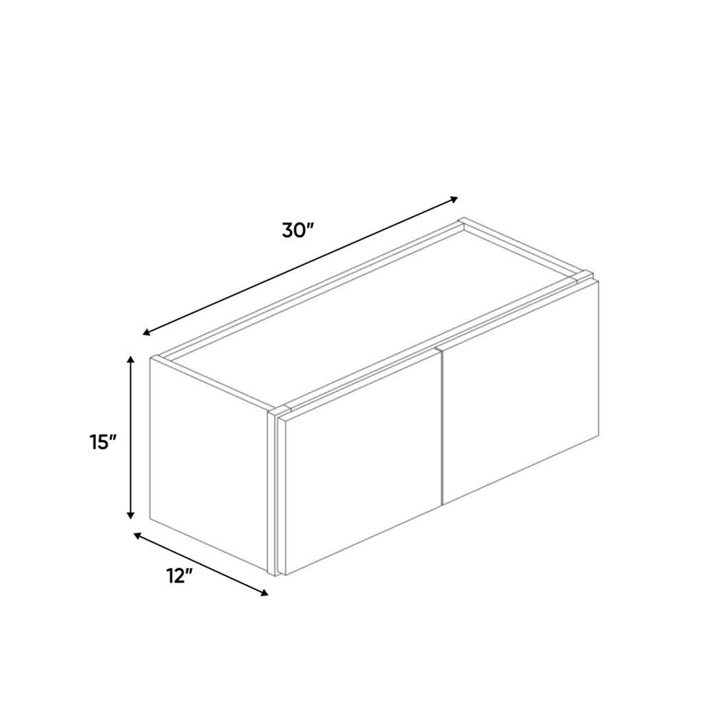 Windsor Ashen - 30 Inch Height Double Door Wall Cabinet - 30