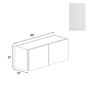 Double Door - White - Wall Cabinets - 21 in H x 30 in W x 24 in D