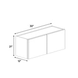 Atlas Blanco - 30 Inch Height Double Door Wall Cabinet - 30" Width x 21" Height x 12" Depth