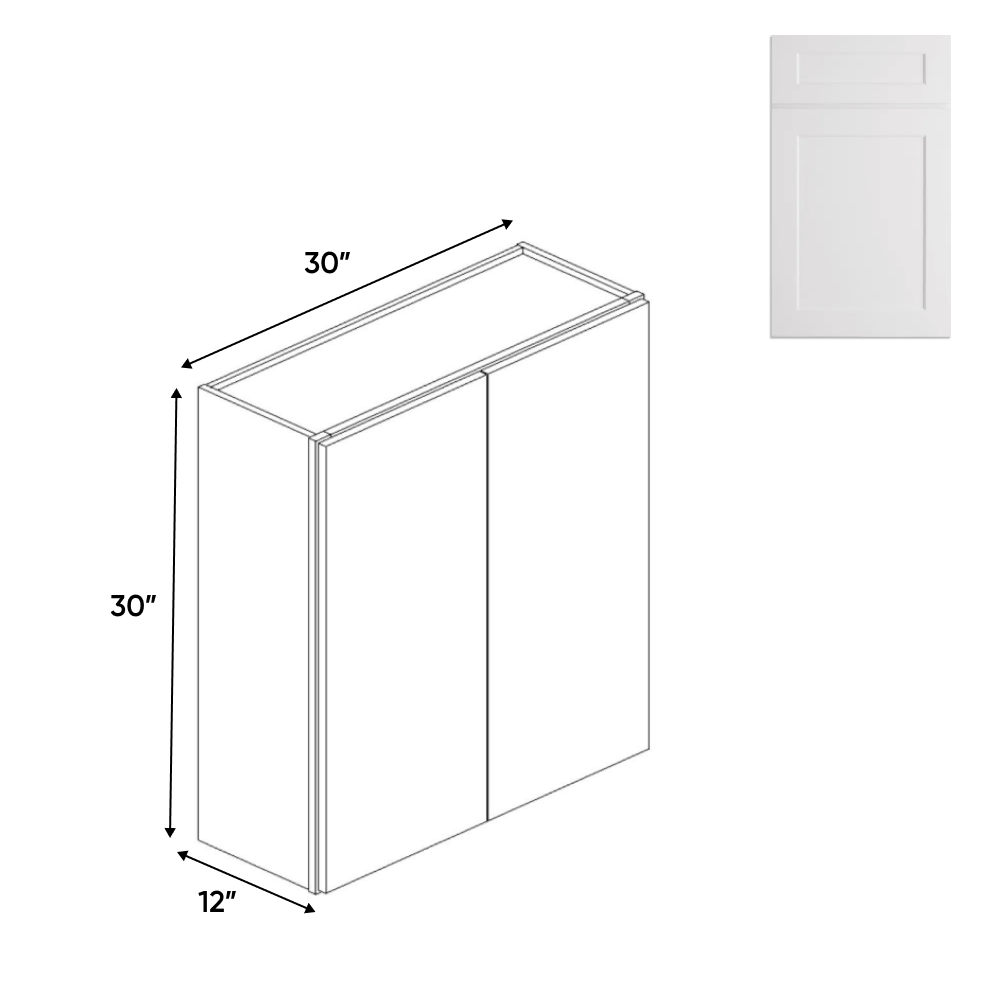 Double Door - White - Wall Cabinets - 30 in H x 30 in W x 24 in D