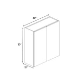 Essence Cemento - 30 Inch Height Double Door Wall Cabinet - 30" Width x 30" Height x 12" Depth