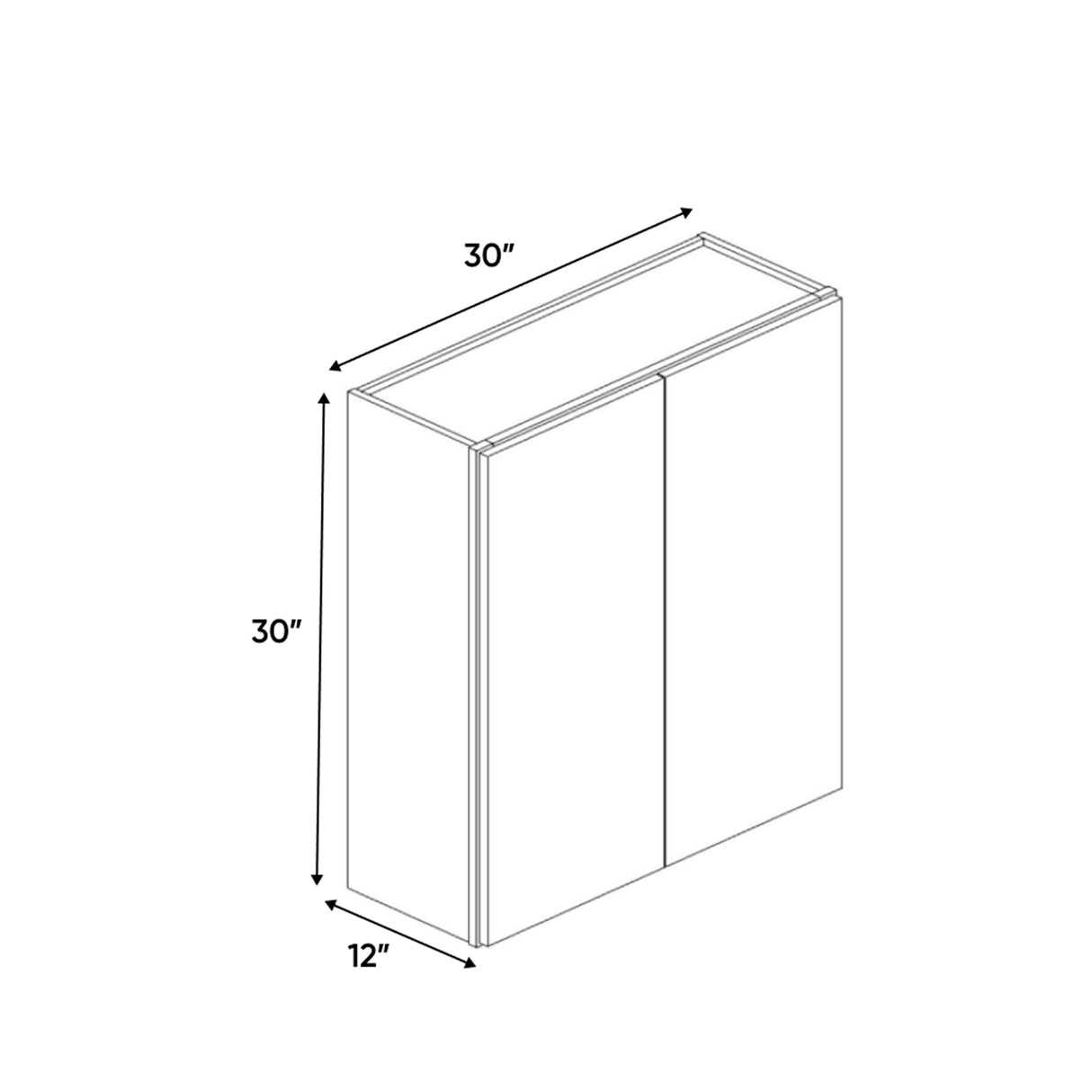 Portland Chestnut - 30 Inch Height Double Door Wall Cabinet - 30" Width x 30" Height x 12" Depth