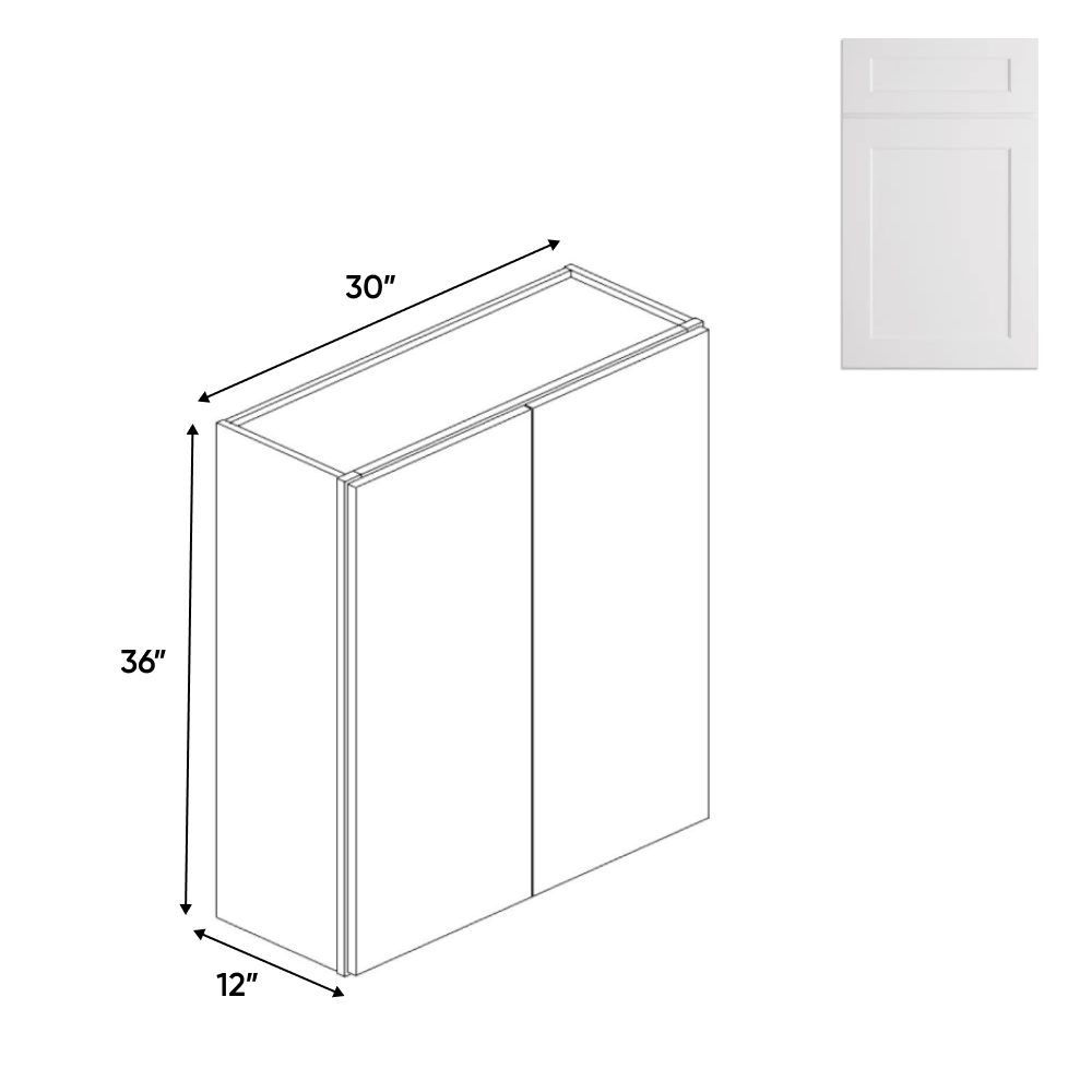 Double Door - White - Wall Cabinets - 36 in H x 30 in W x 24 in D