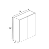 Essence Cemento - 30 Inch Height Double Door Wall Cabinet - 30" Width x 36" Height x 12" Depth