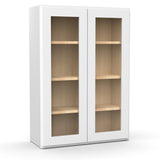 RTA - Liberty Shaker White - Double Glass Door Wall Cabinets - 42"H x 30"W x 12"D