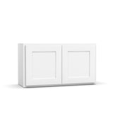 Liberty Shaker White Double Door Kitchen Wall Cabinet - 18"H x 33"W x 12"D