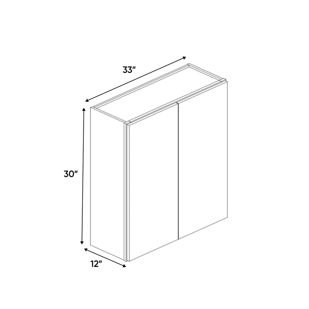 Portland Chestnut - 33 Inch Height Double Door Wall Cabinet - 33