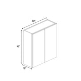 Liberty Shaker Blue - 33 Inch Height Double Door Wall Cabinet - 33" Width x 42" Height x 12" Depth