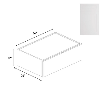 White - 24 Deep Wall Cabinets - 12 in H x 36 in W x 24 in D