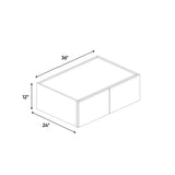 Essence Cemento - 36 Inch Deep Double Door Wall Cabinet - 36" Width x 12" Height x 24" Depth