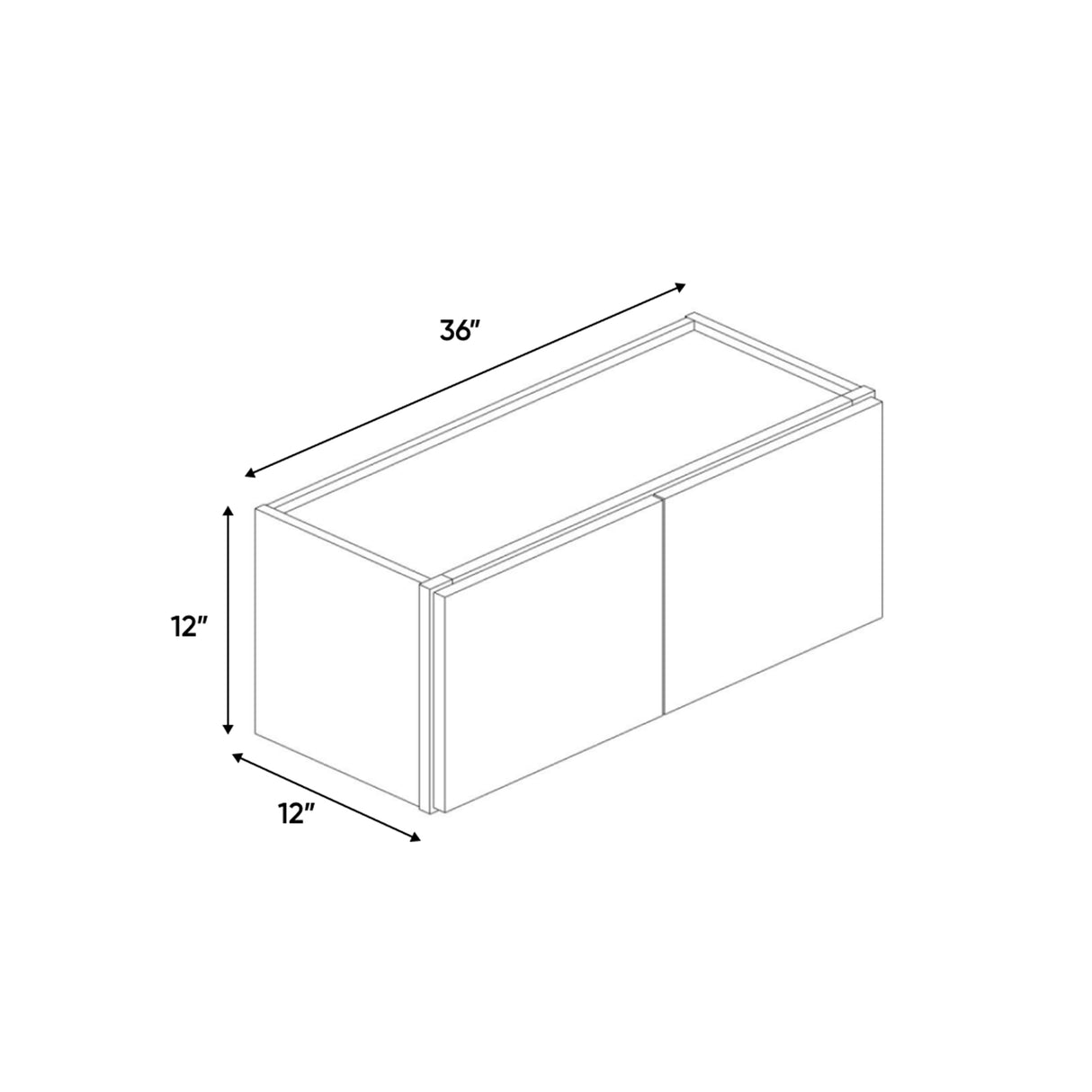 Essence Cemento - 36 Inch Height Double Door Wall Cabinet - 36" Width x 12" Height x 12" Depth